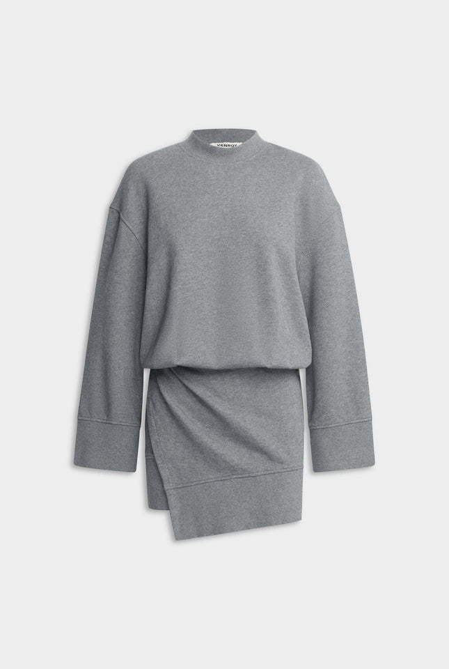 Fleece Sweater Dress - Dark Grey Marl