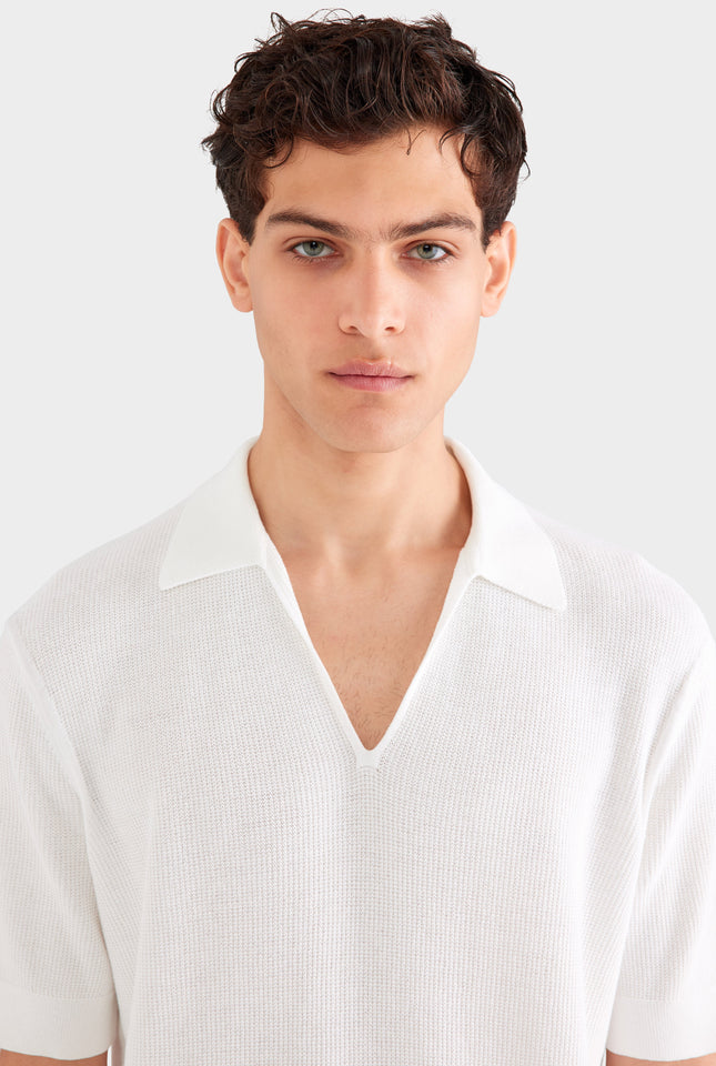 Lightweight Knit Polo - Off White