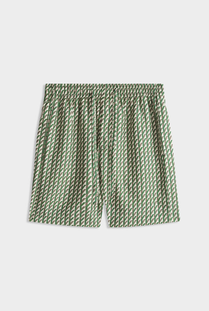 Printed Tencel Lounge Short - Cactus/Antique White V Monogram