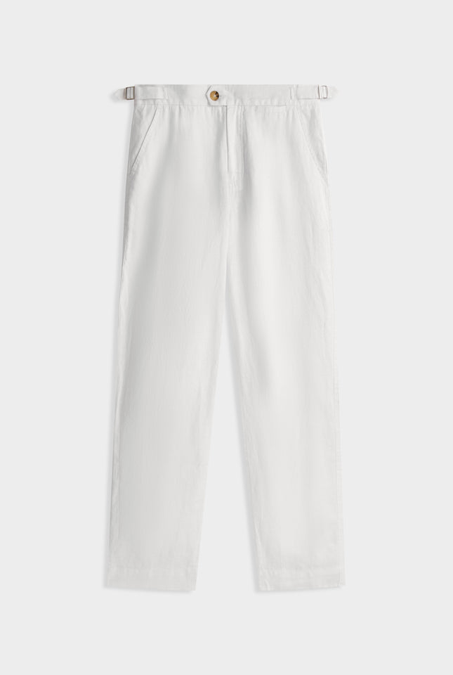 Side Tab Trouser - White