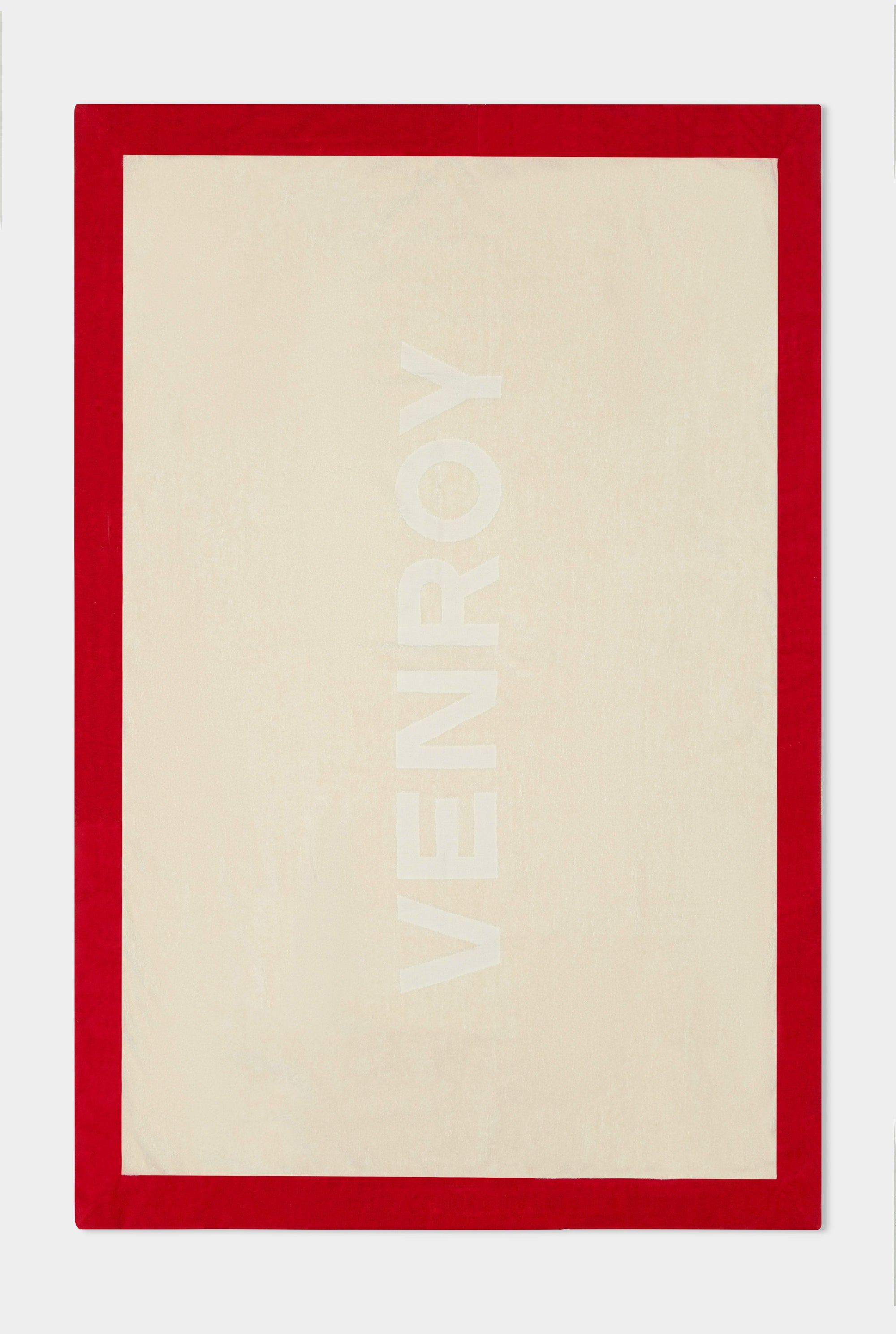 Venroy Border Towel -  Cream/Red