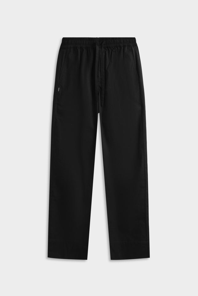 Cotton Poplin Trouser - Black
