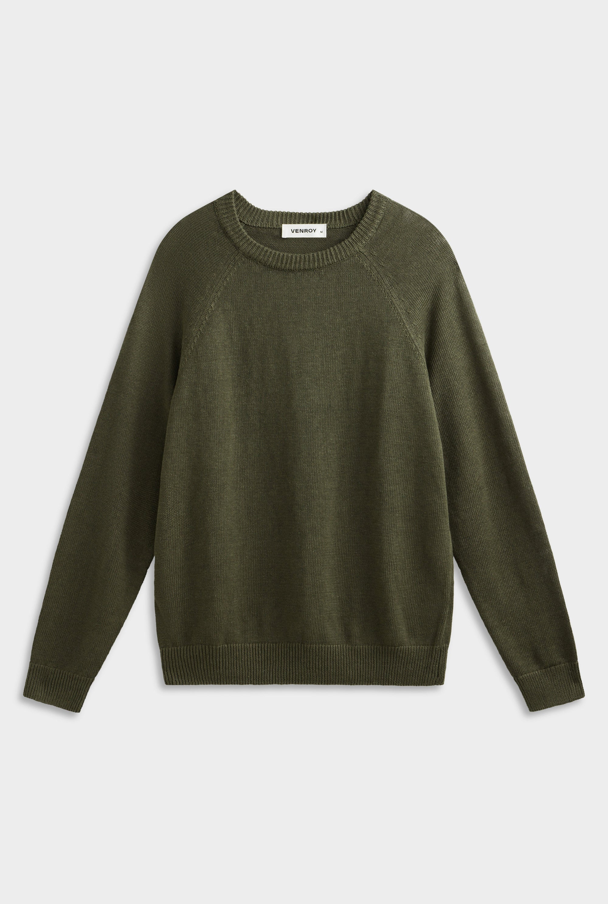 Linen Raglan Sweater - Olive