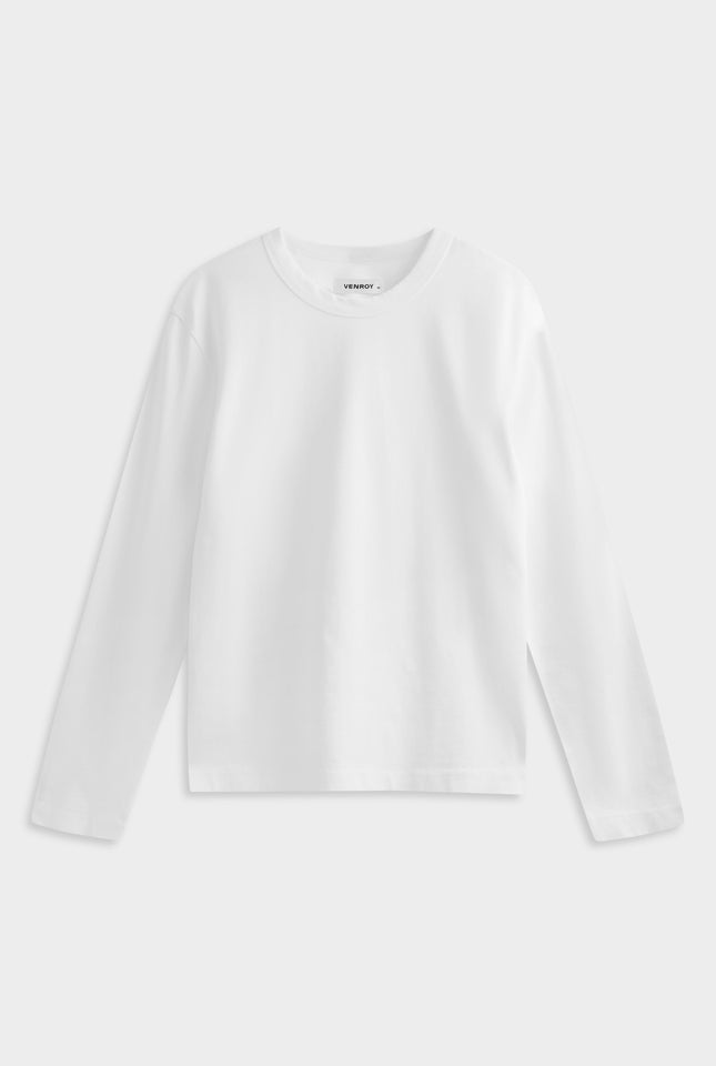 Long Sleeve Heavy Weight Cotton Logo T-Shirt - Off White
