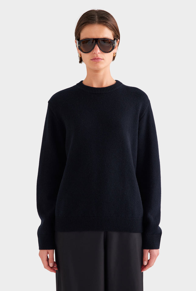 Oversized Wool Cashmere Sweater - Black