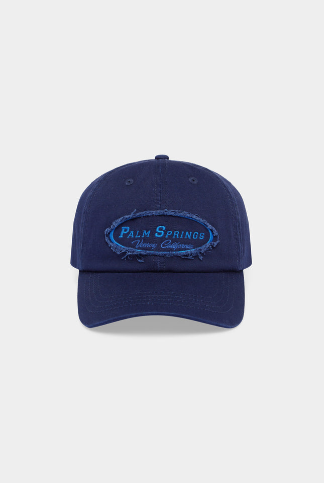 Palm Springs Patch Cotton Logo Cap - Navy/Blue