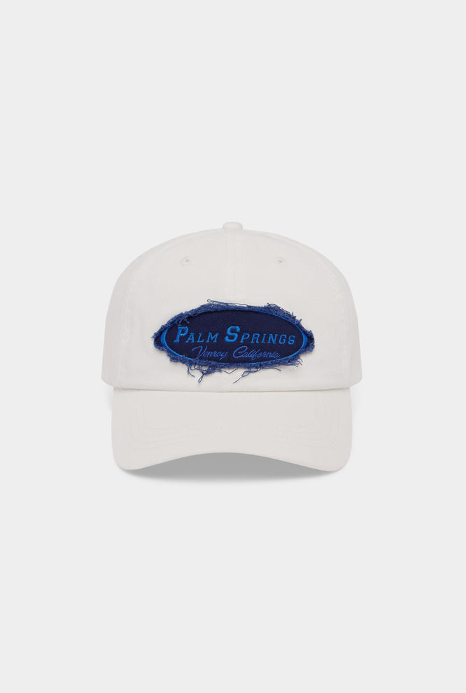 Palm Springs Patch Cotton Logo Cap - White/Blue