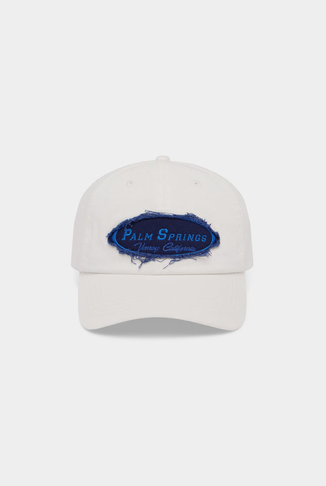 Palm Springs Patch Cotton Logo Cap - White/Blue