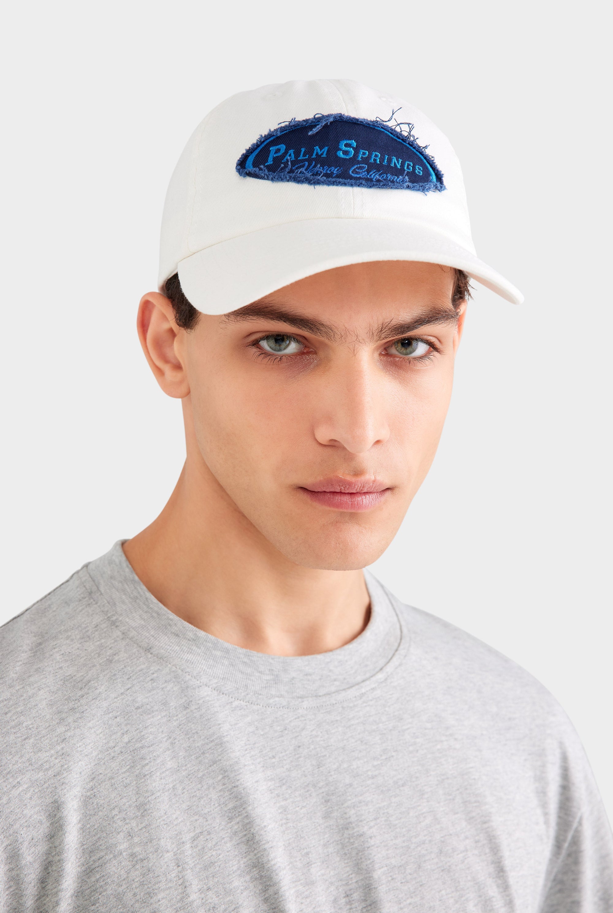 Palm Springs Patch Cotton Logo Cap - White/Blue