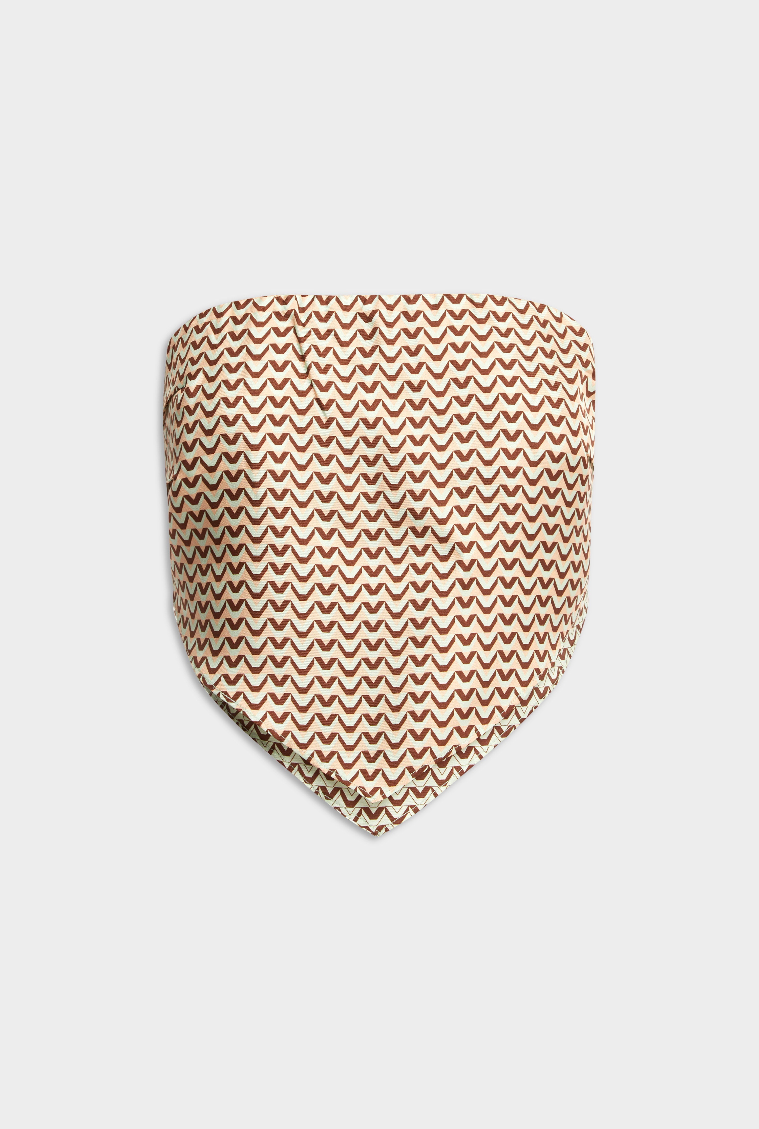 Strapless Layered Scarf Top - Pale Aqua/Peach V Monogram