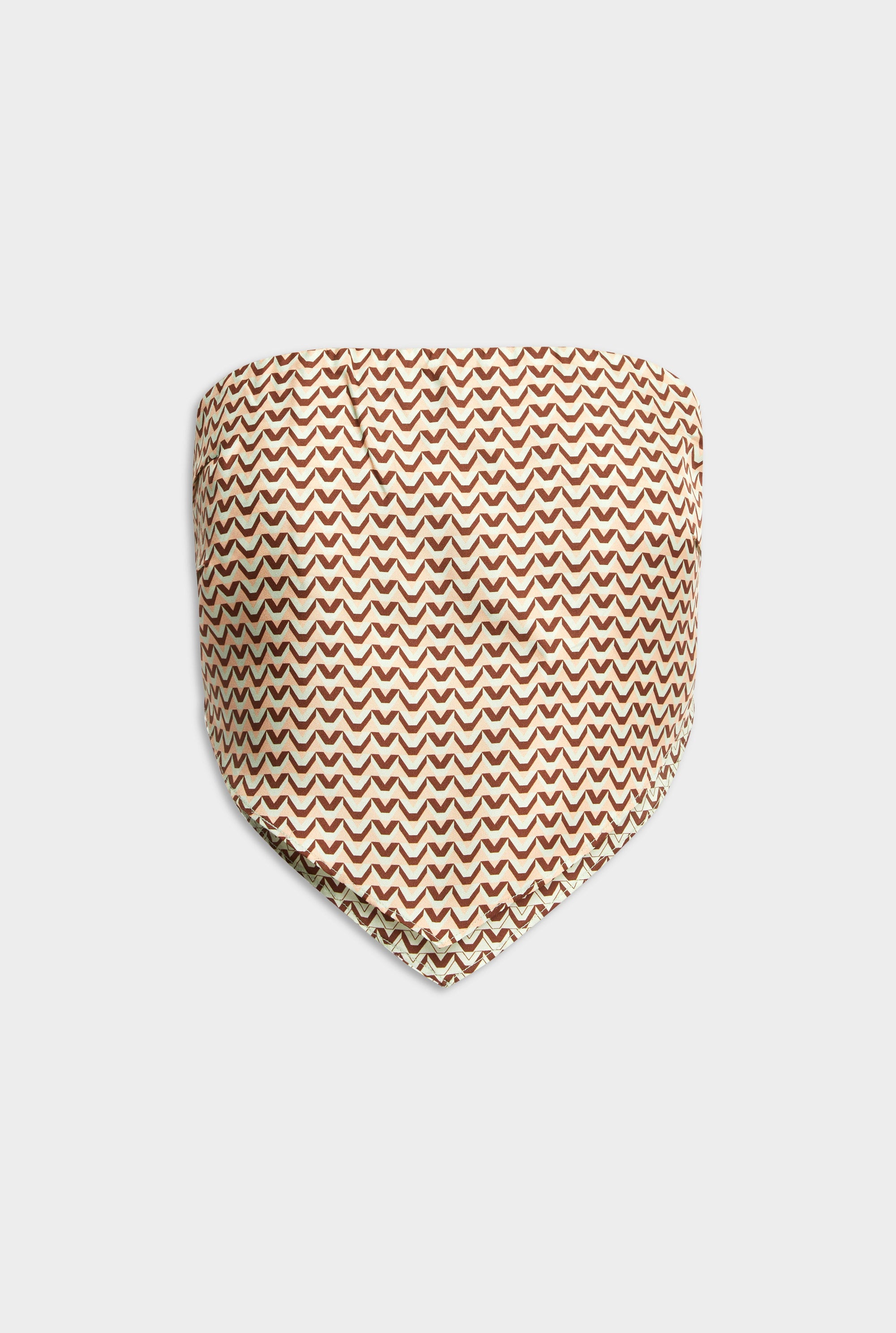 Strapless Layered Scarf Top - Pale Aqua/Peach V Monogram