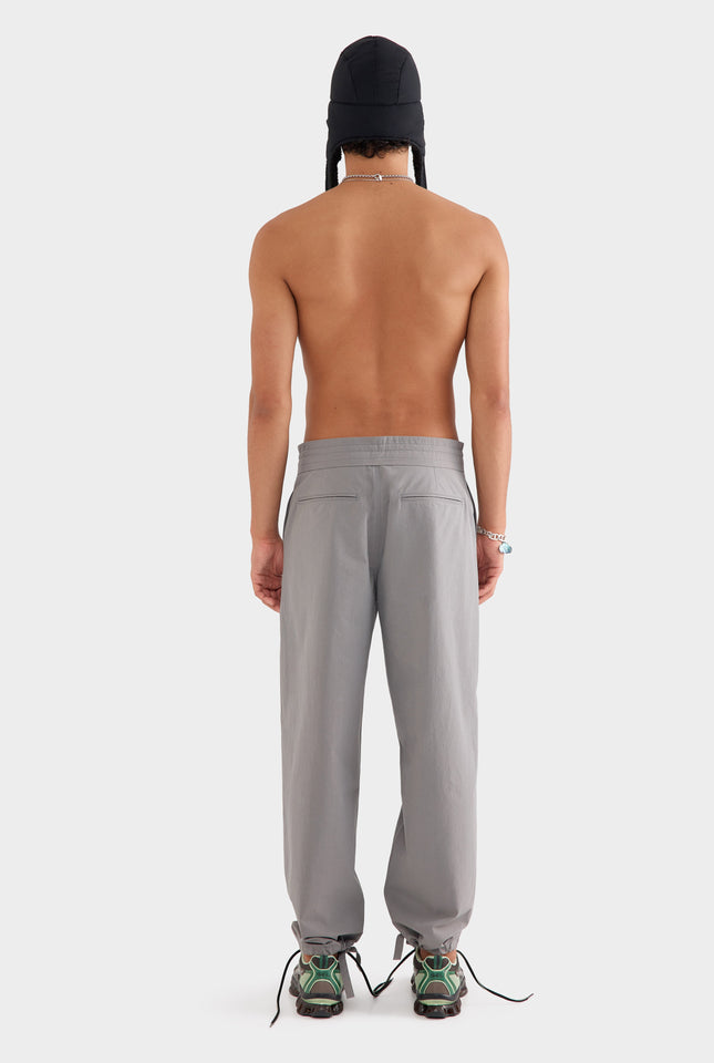 Cotton Paperbag Trouser - Steel Grey