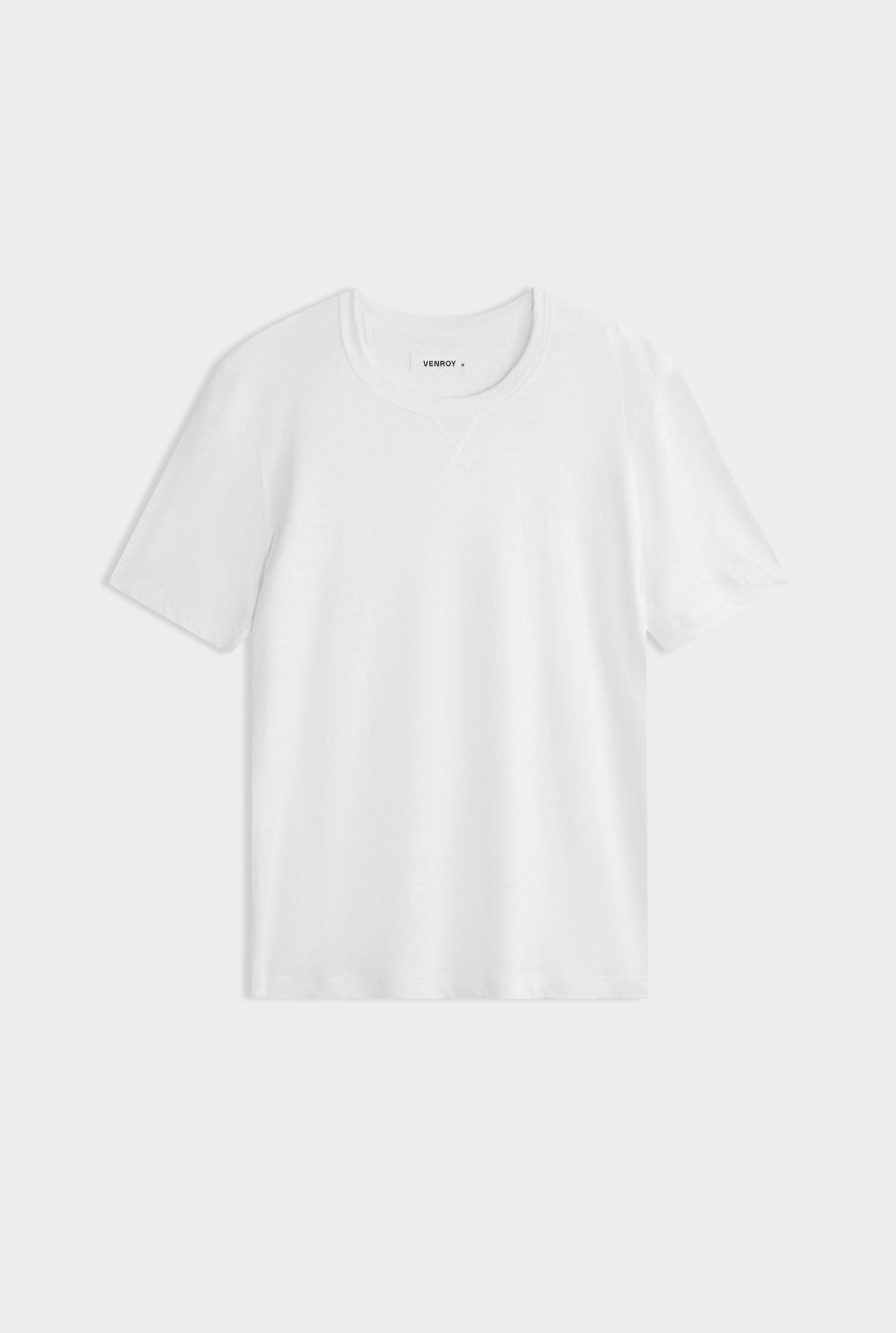 Coverstitch Linen T-Shirt - White