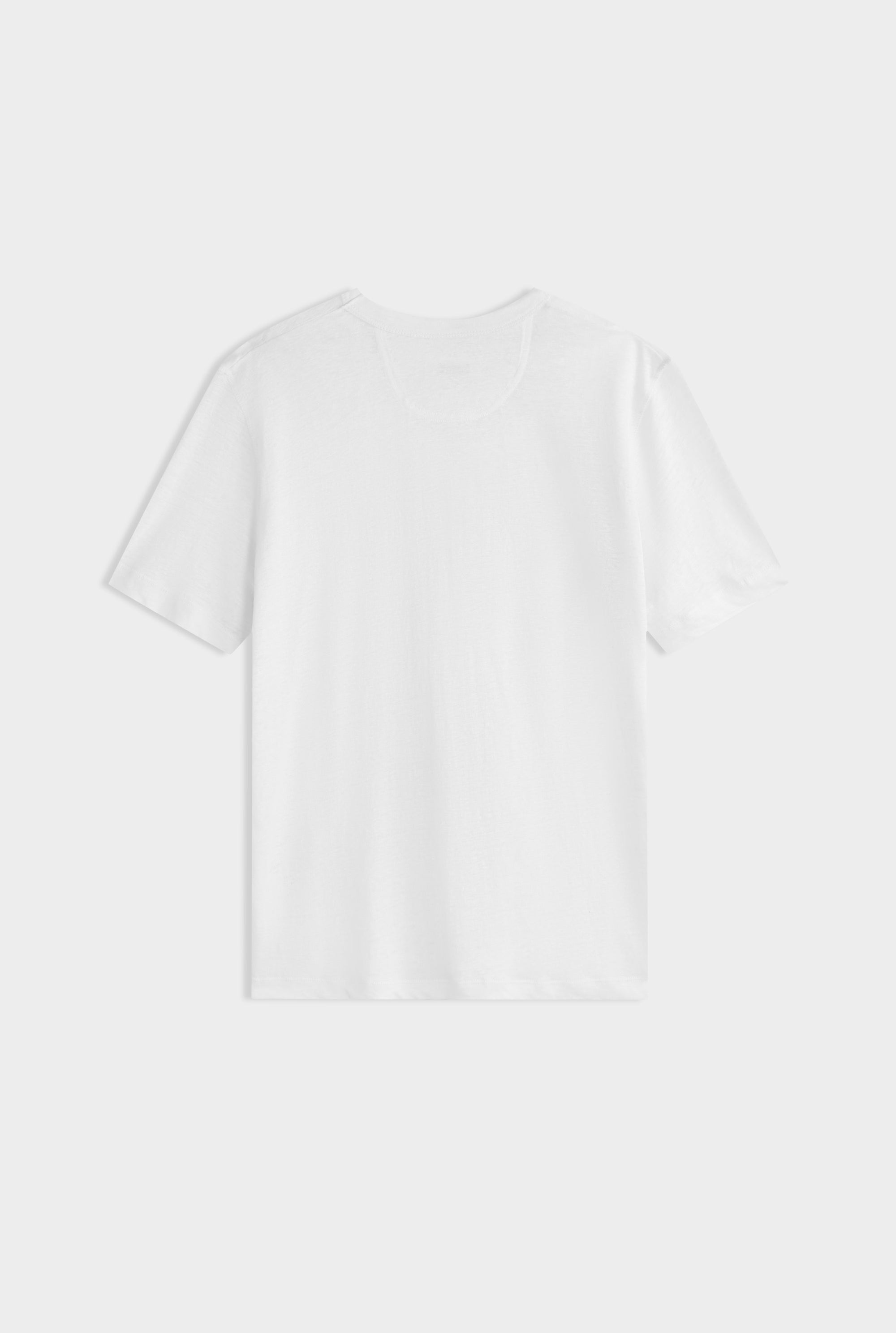 Coverstitch Linen T-Shirt - White