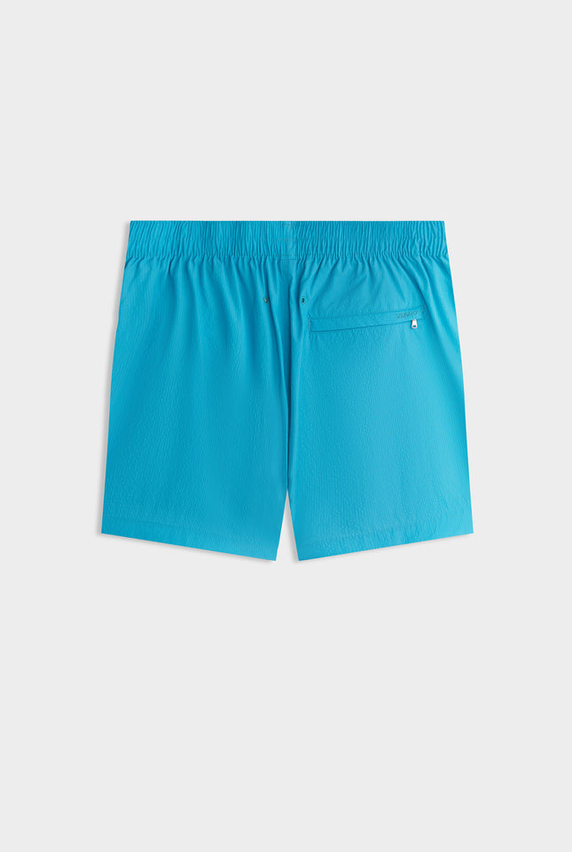 Curved Hem Swim Short - Aqua Blue