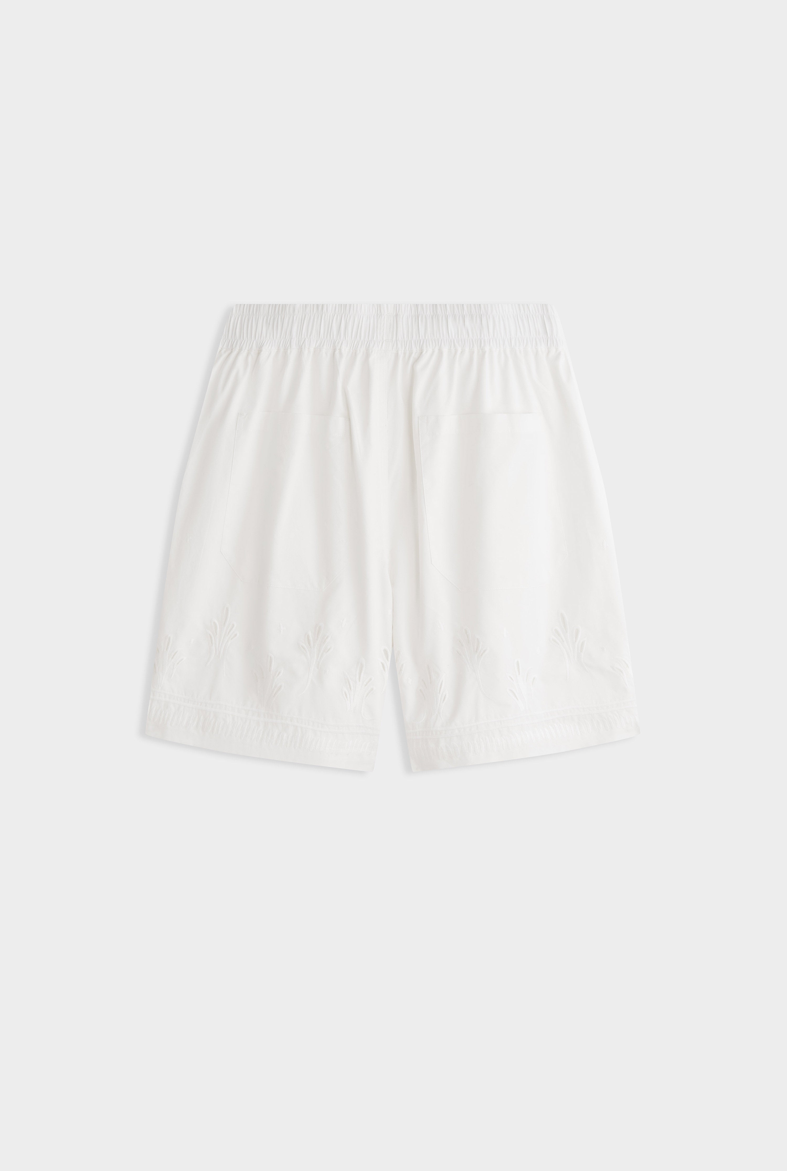 Embroidered Cotton Short - Off White