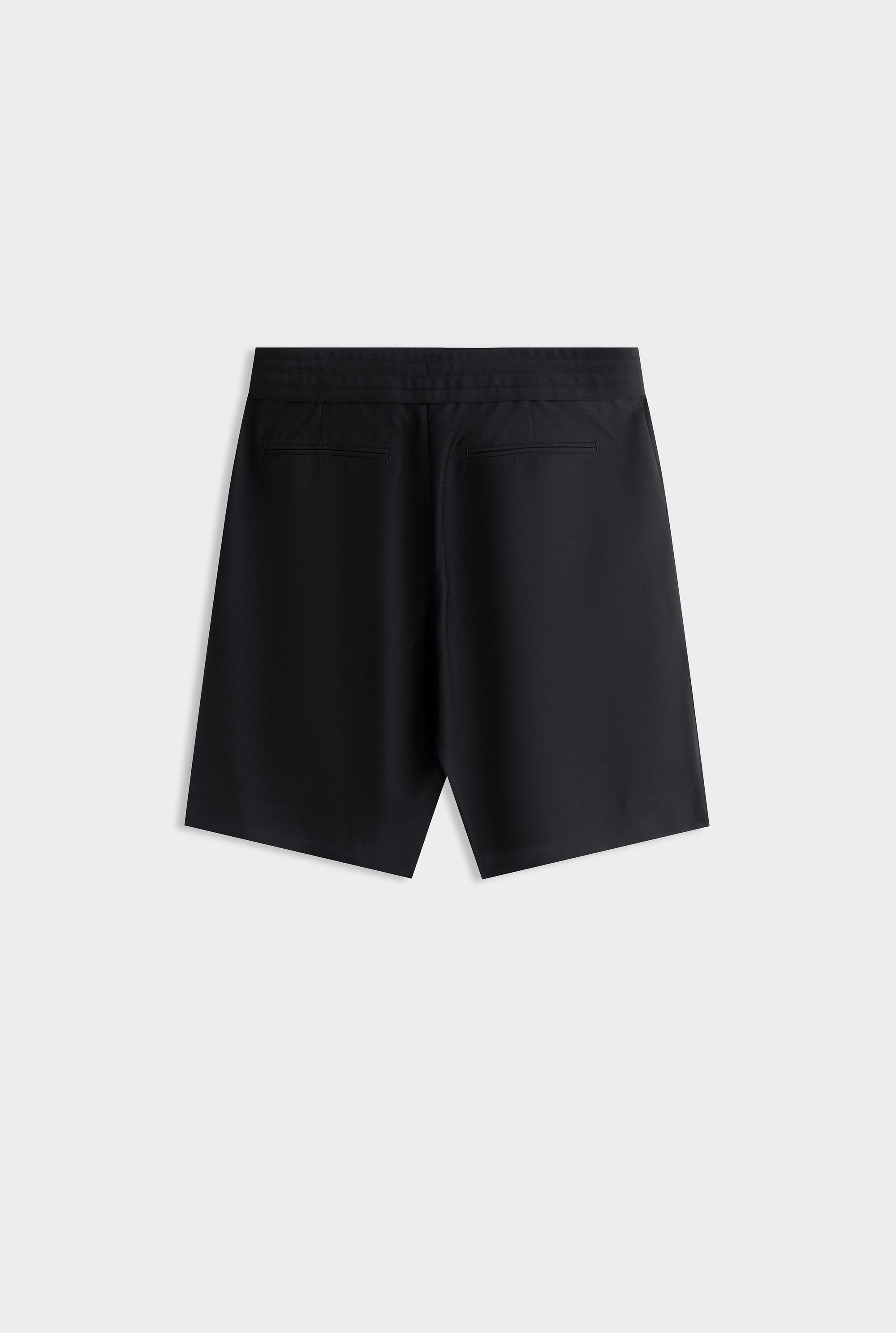 Fixed Waist Wool Short - Black