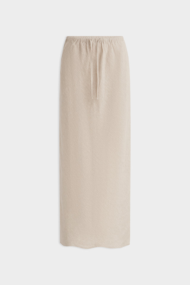 Drawstring Bias Skirt - Sand