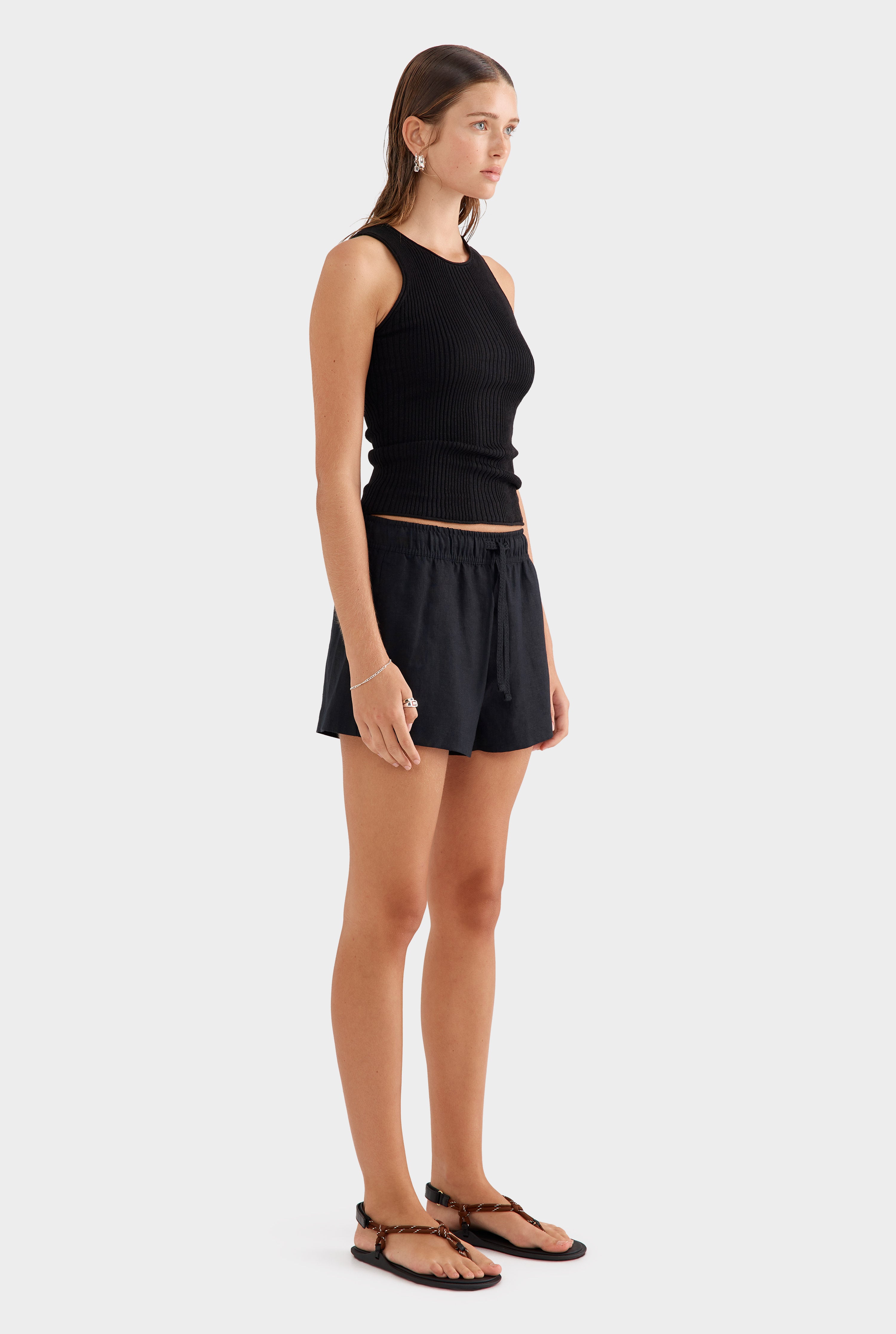 High Waisted Lounge Short - Black