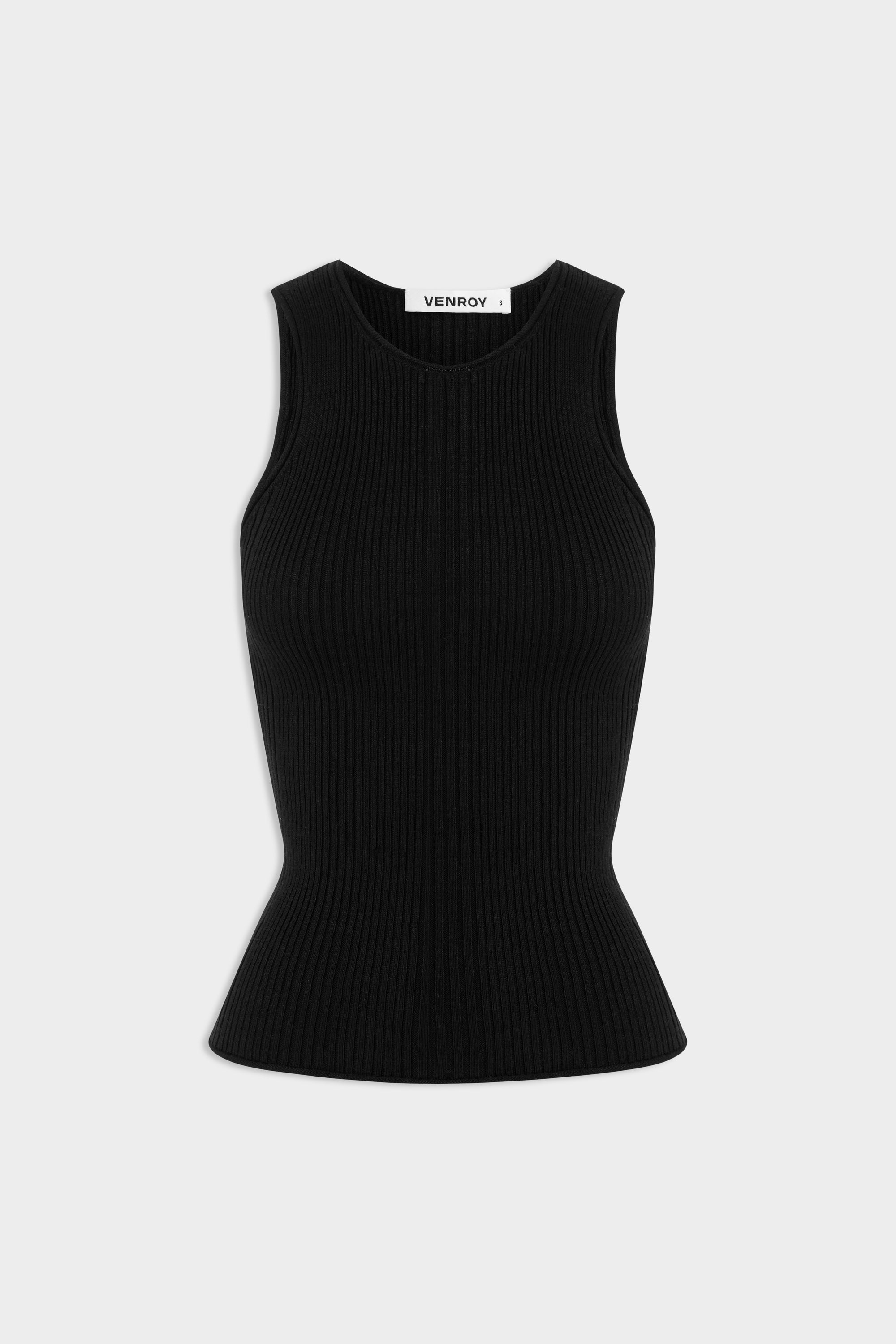 Fitted Rib Tank - Black