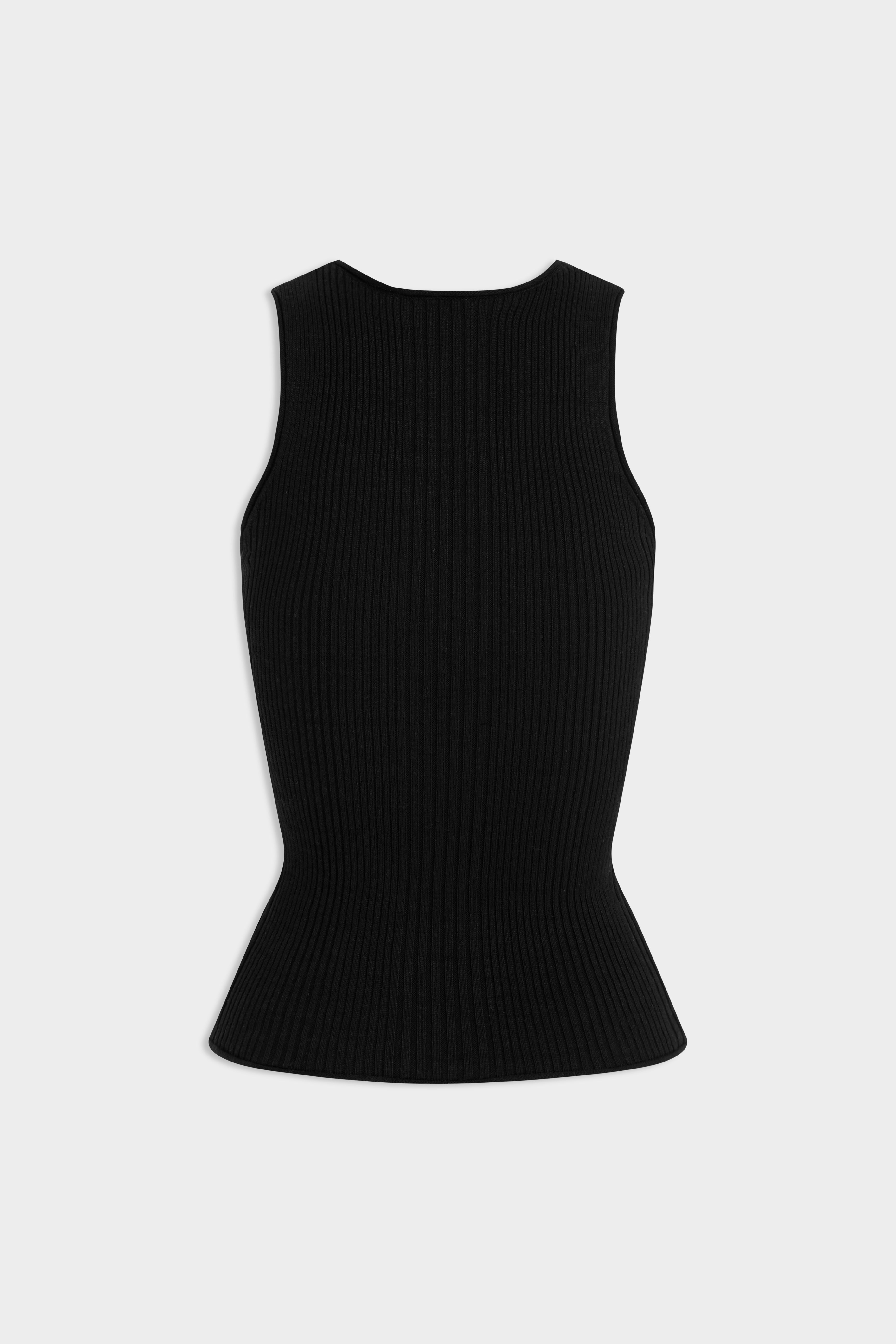 Fitted Rib Tank - Black