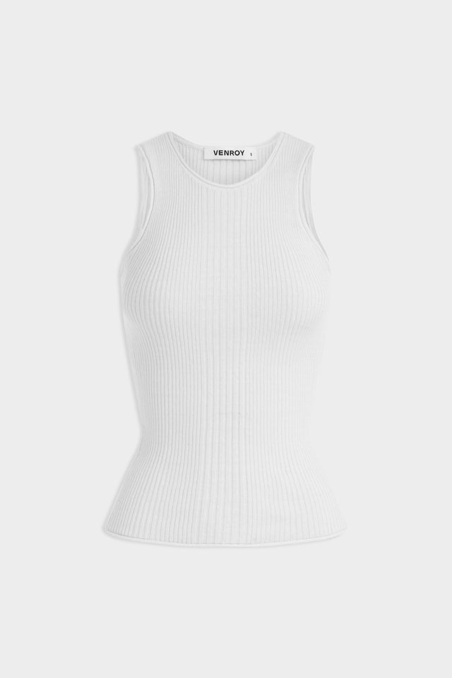 Fitted Rib Tank - Off White