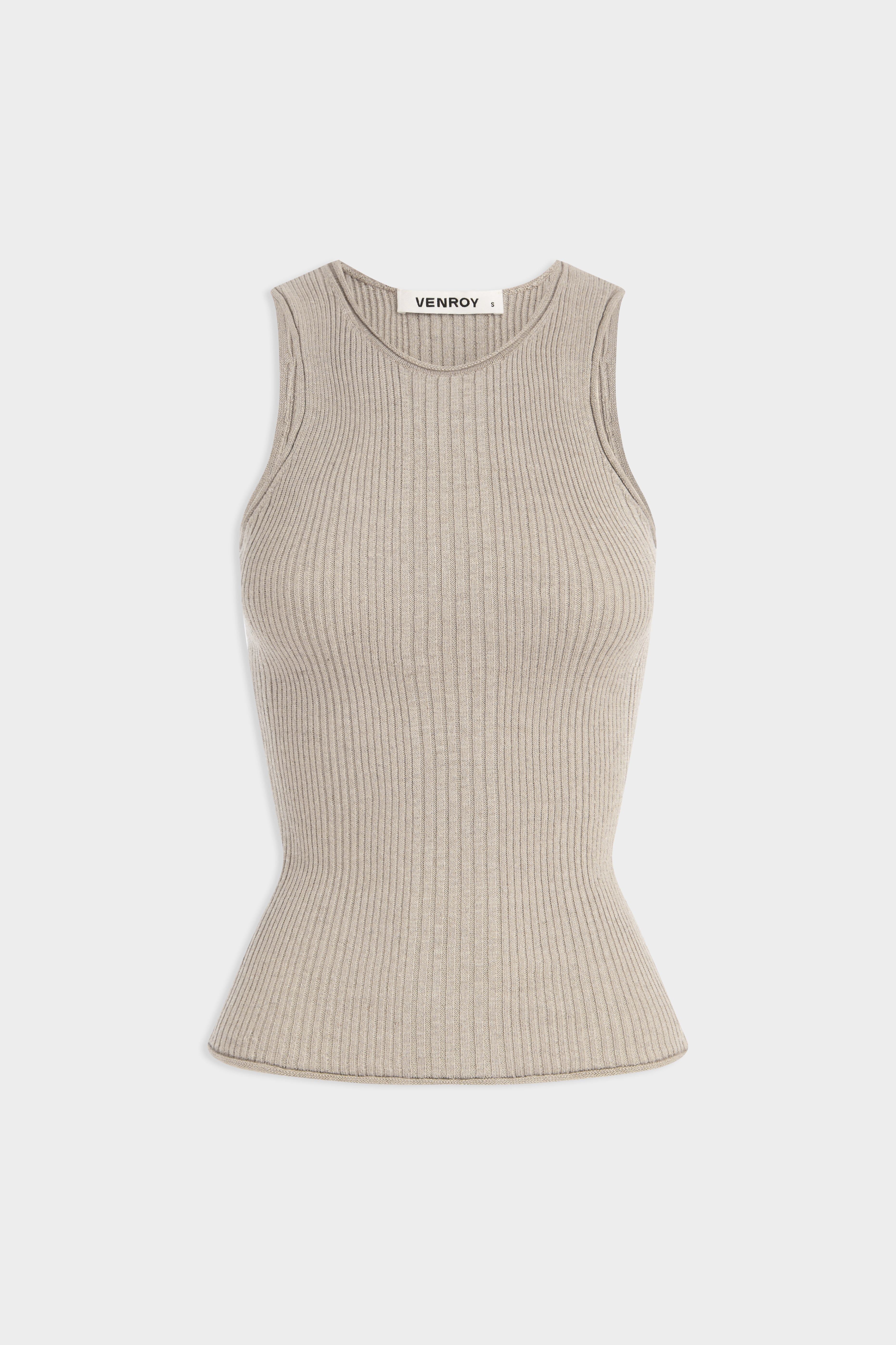 Fitted Rib Tank - Taupe