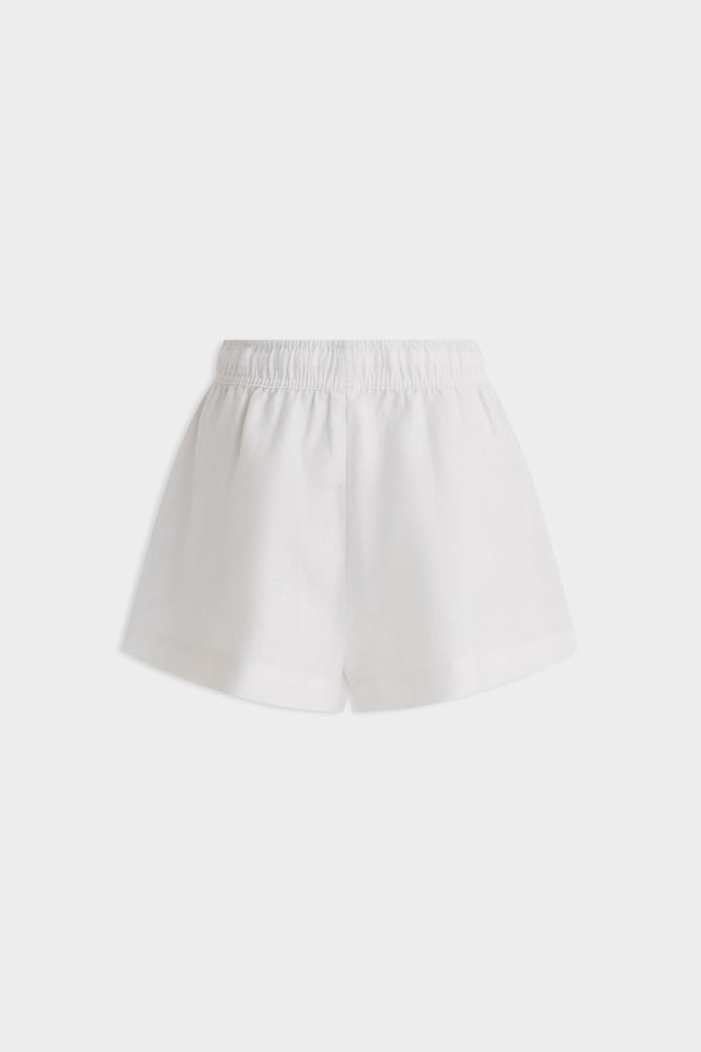 High Waisted Lounge Short - White