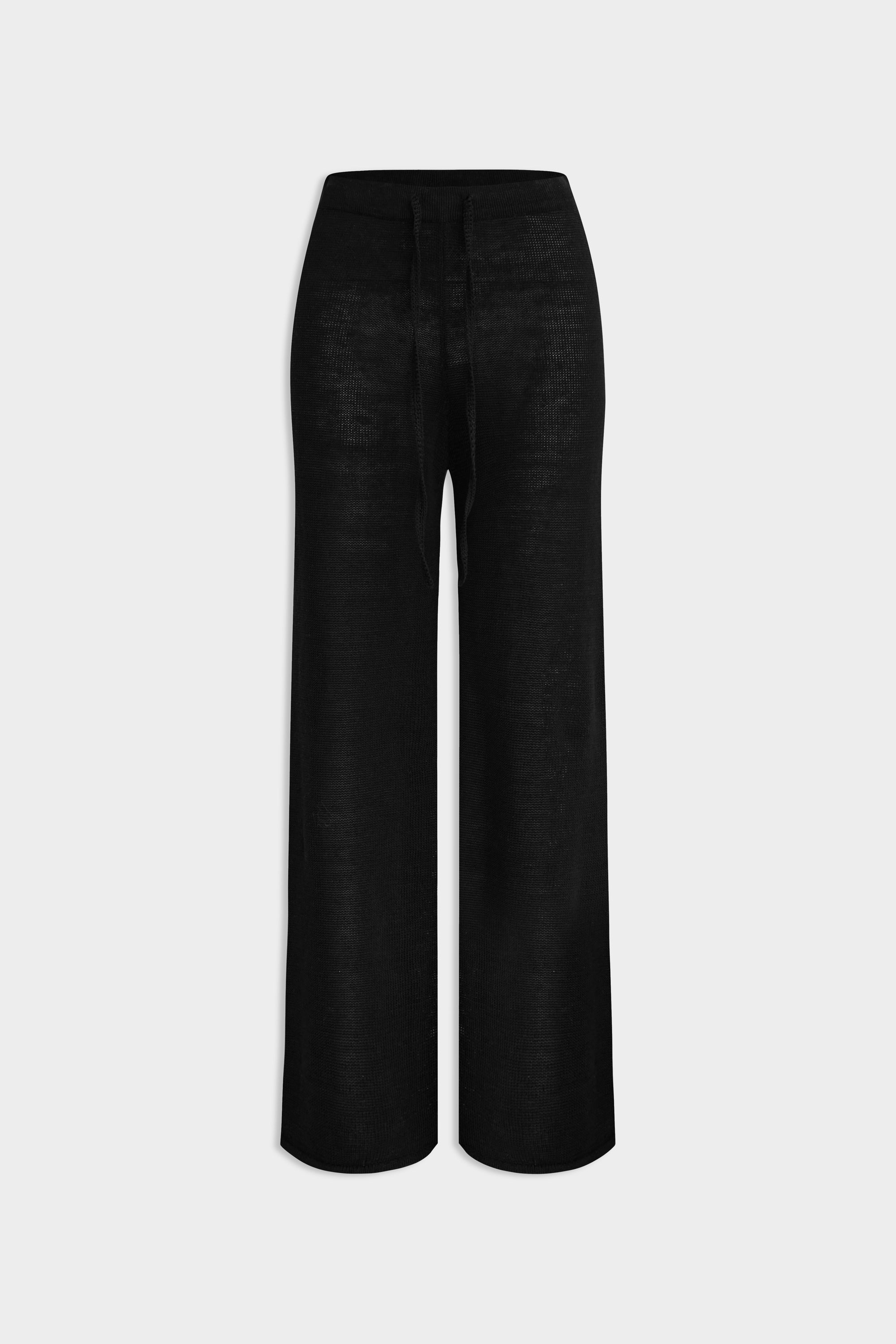 Linen Knitted Pant - Black