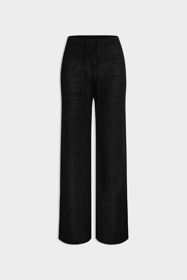 Linen Knitted Pant - Black