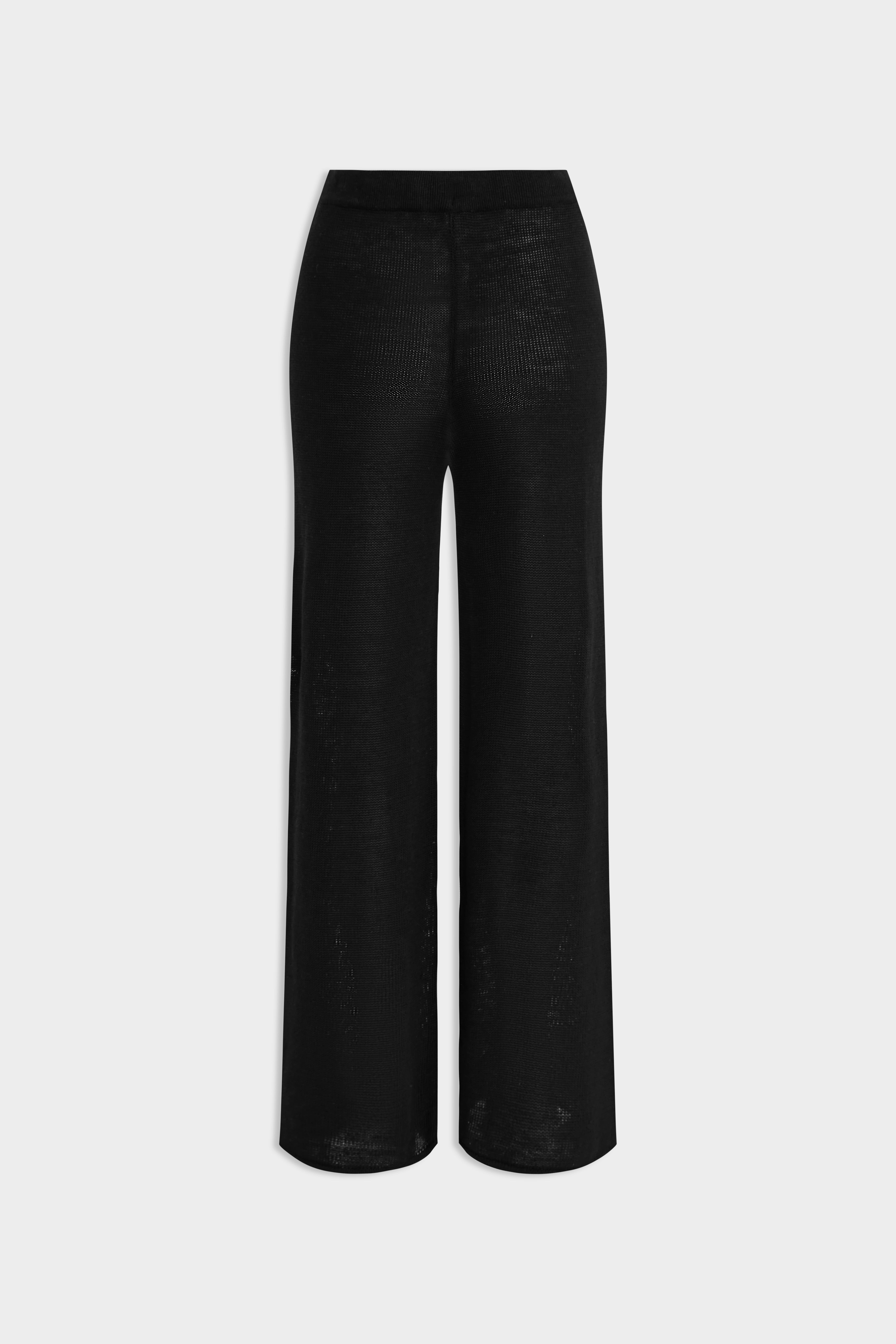 Linen Knitted Pant - Black