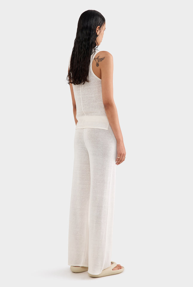 Linen Knitted Tank - Off White