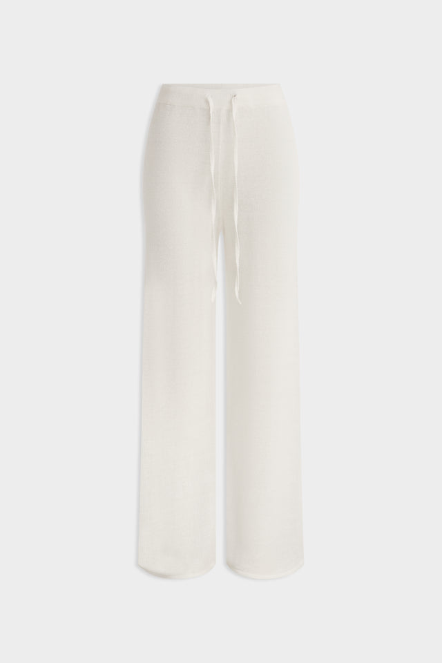 Linen Knitted Pant - Off White