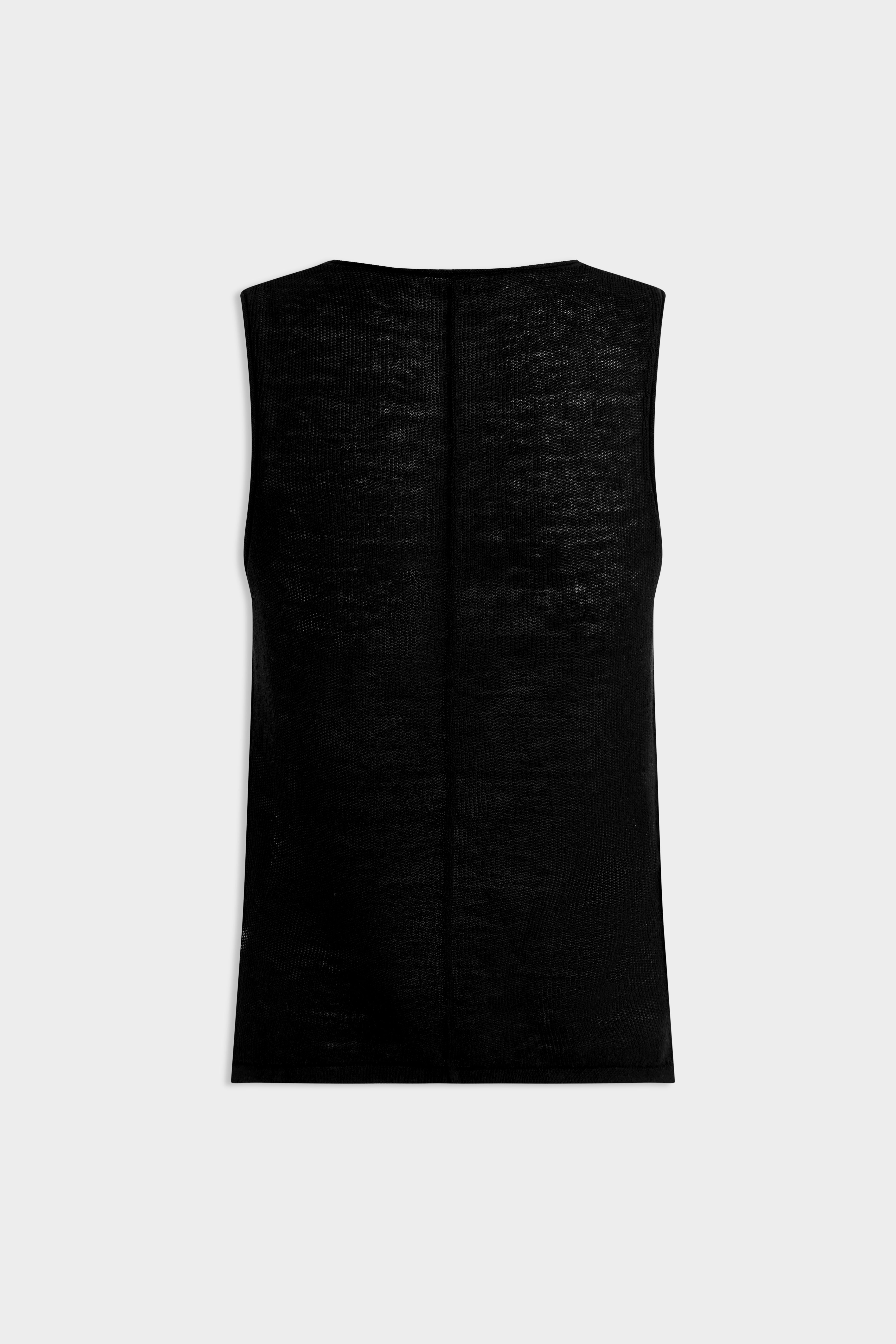 Linen Knitted Tank - Black