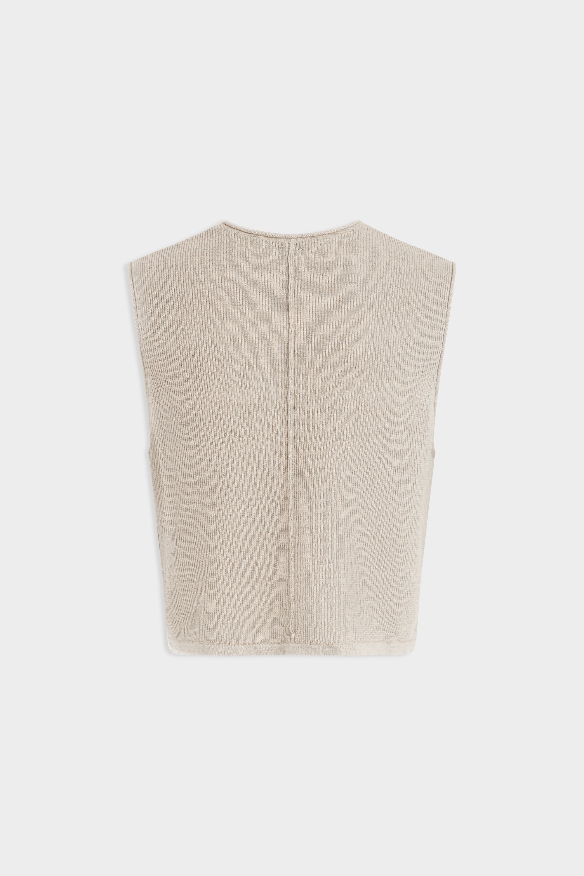 Rib Knitted Cropped Tank - Taupe