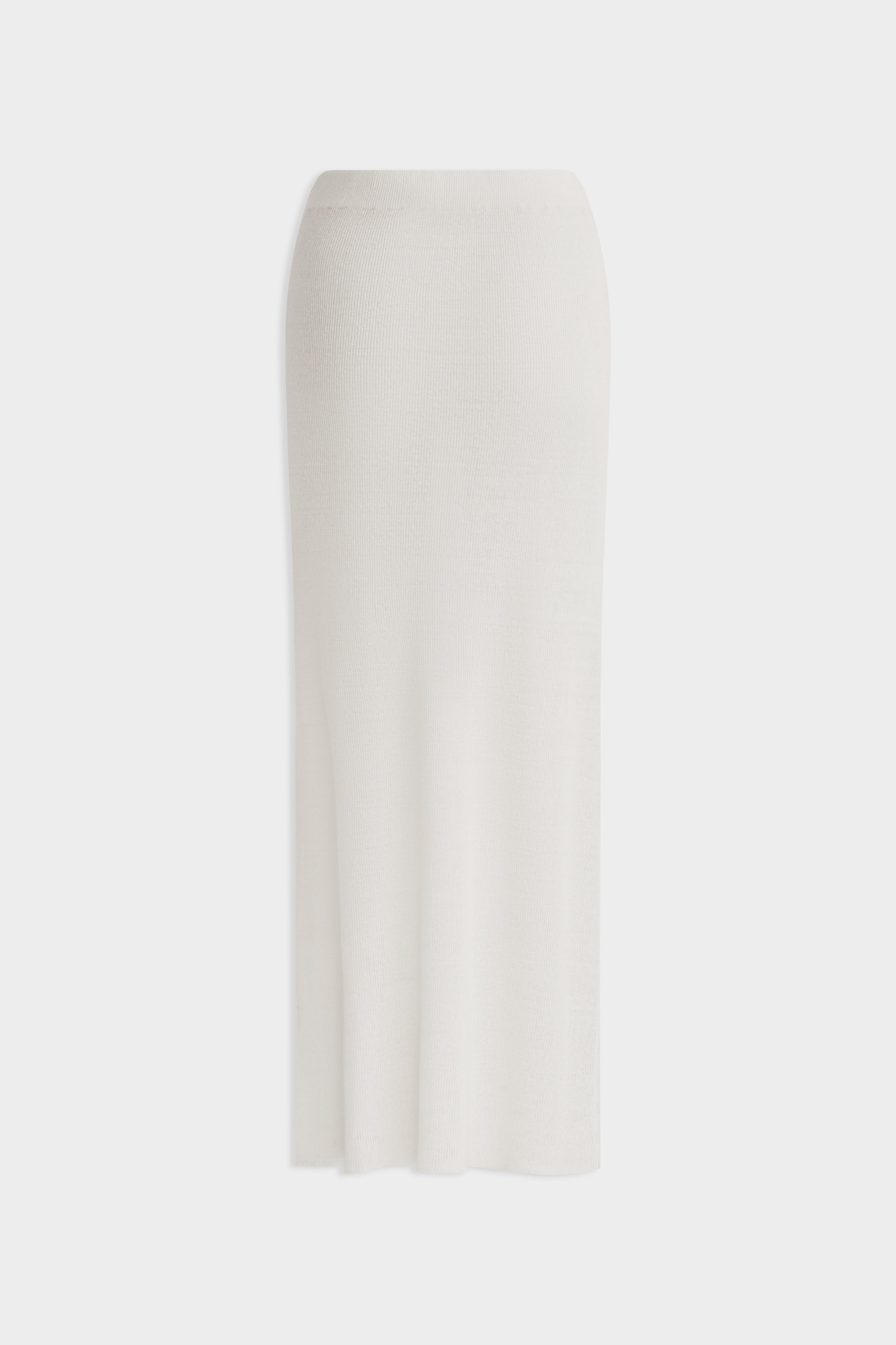 Rib Knitted Skirt - Off White