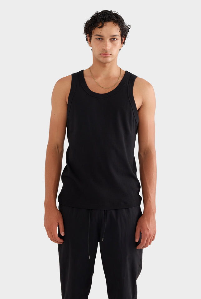 Jersey Rib Tank - Black