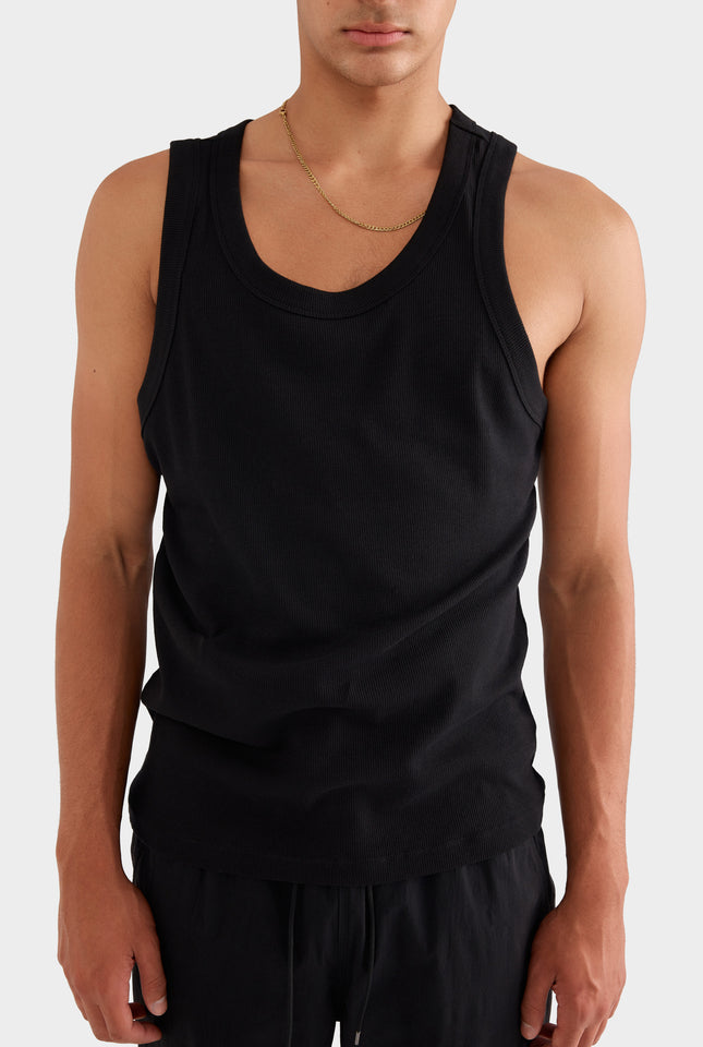 Jersey Rib Tank - Black