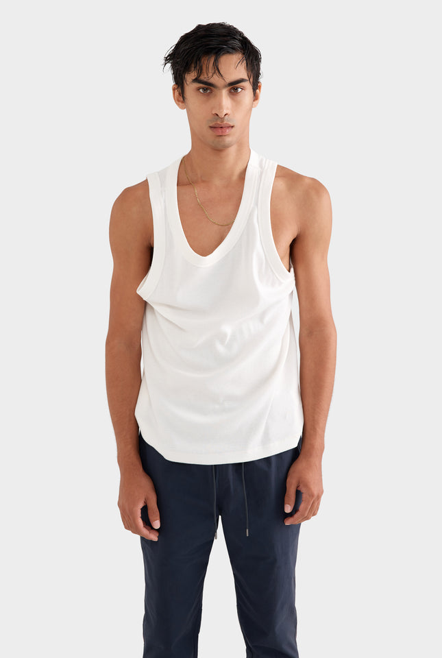 Jersey Rib Tank - Off White