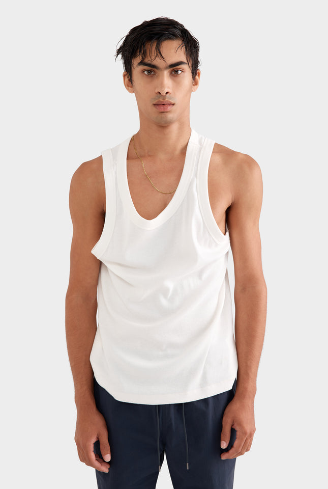 Jersey Rib Tank - Off White