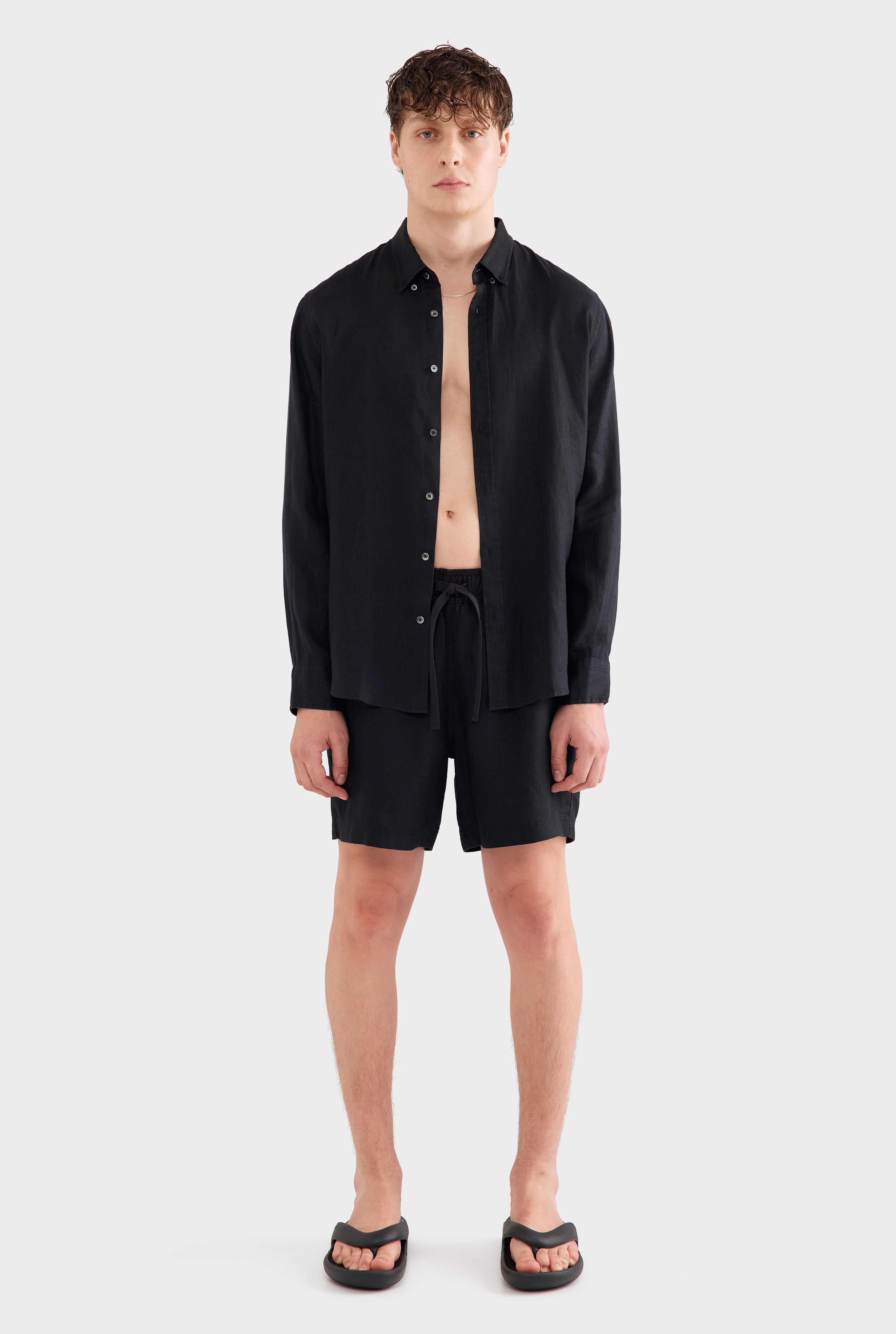 Linen Shirt - Black