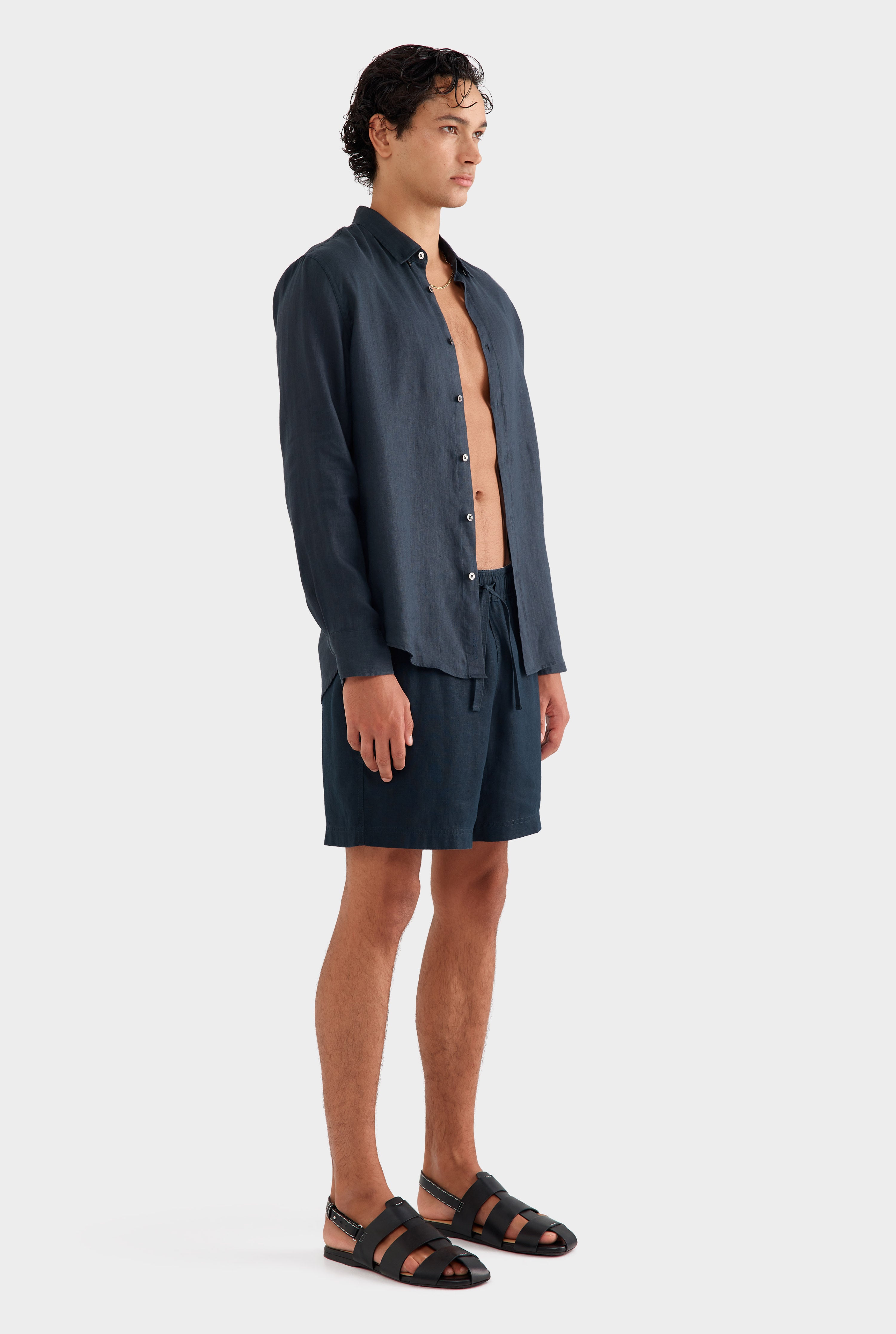 Linen Shirt - Navy