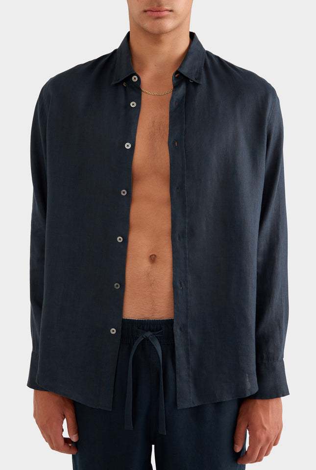 Linen Shirt - Navy