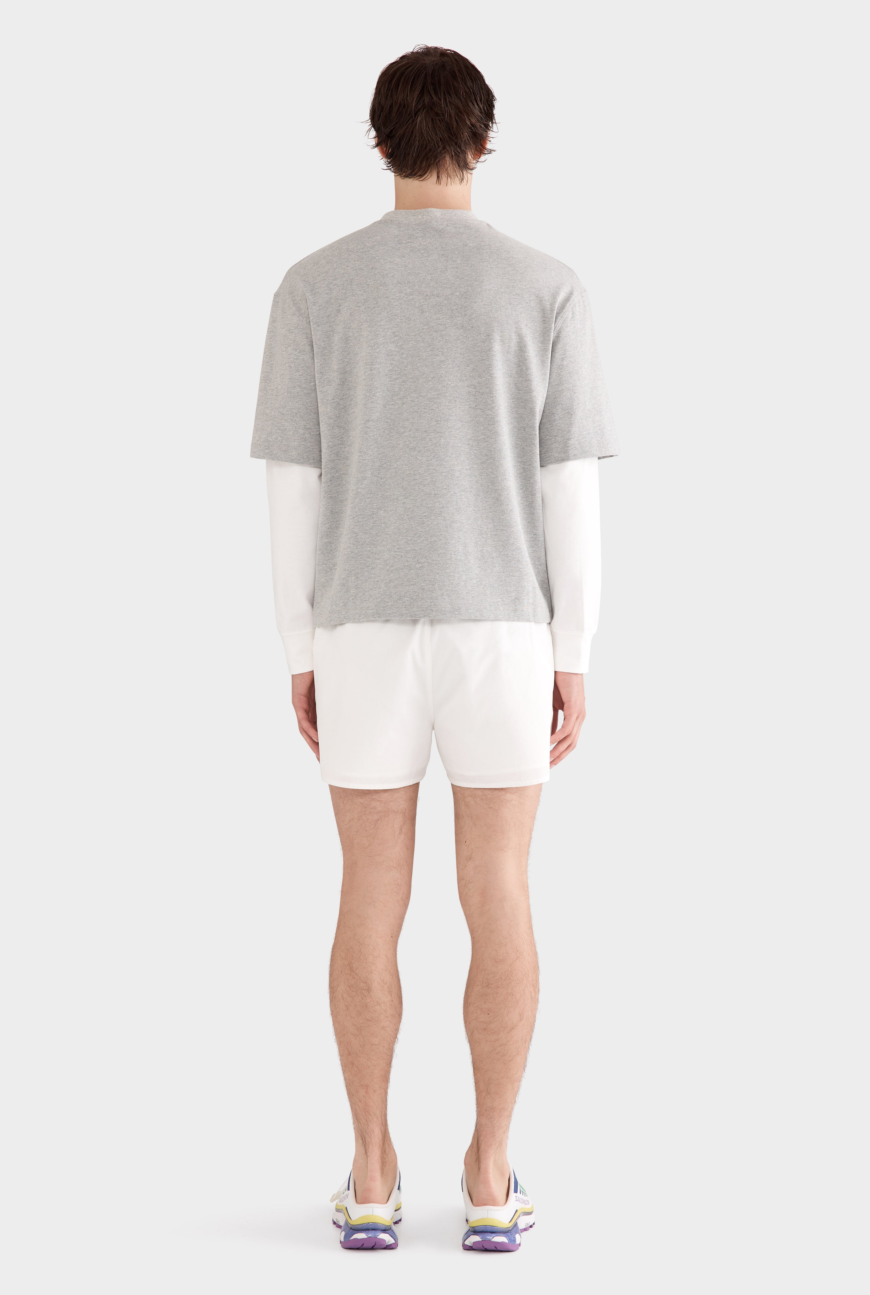 Layered Long Sleeve T-Shirt - Grey Marl/Off White