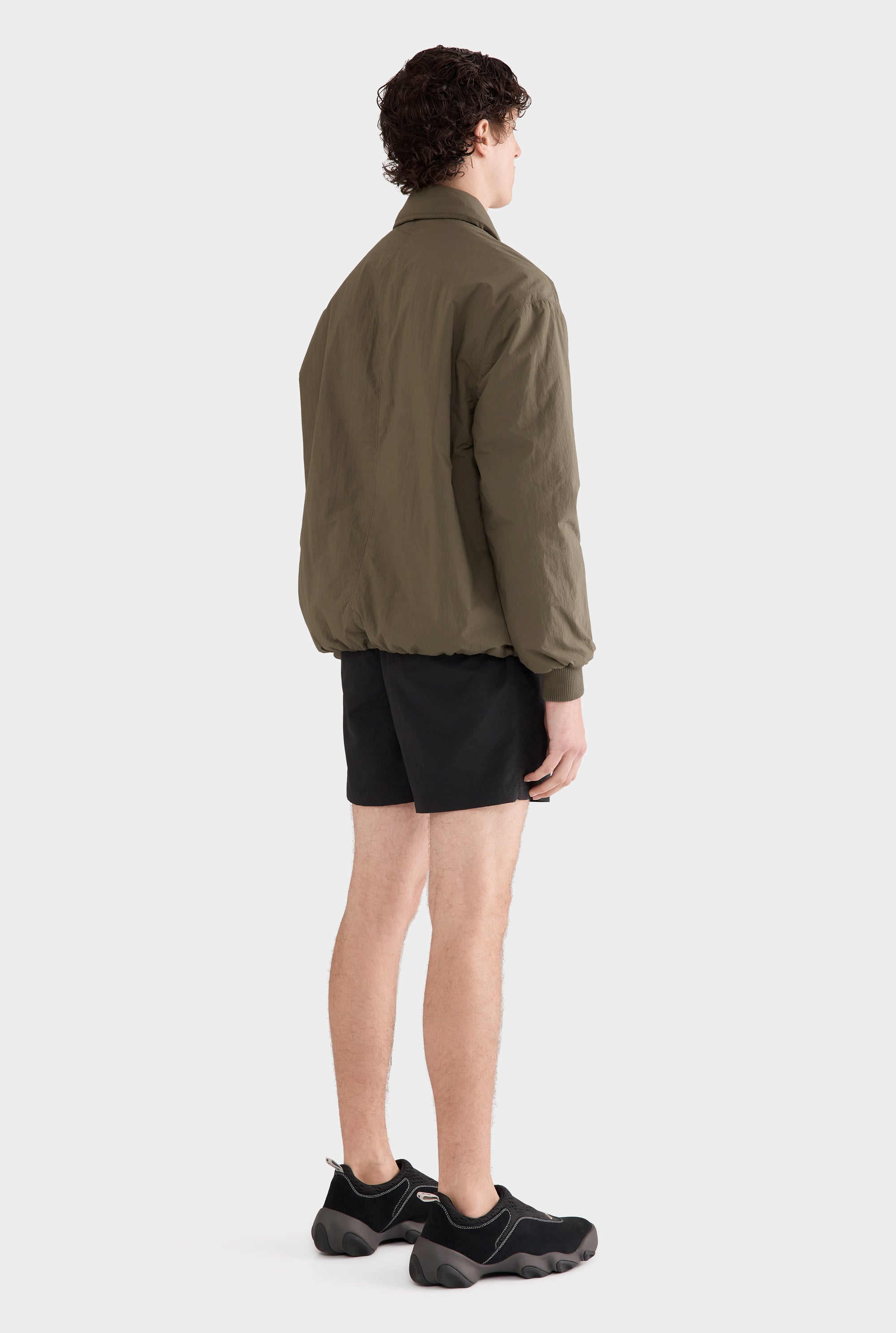 Nylon Wadded Pop Over - Olive