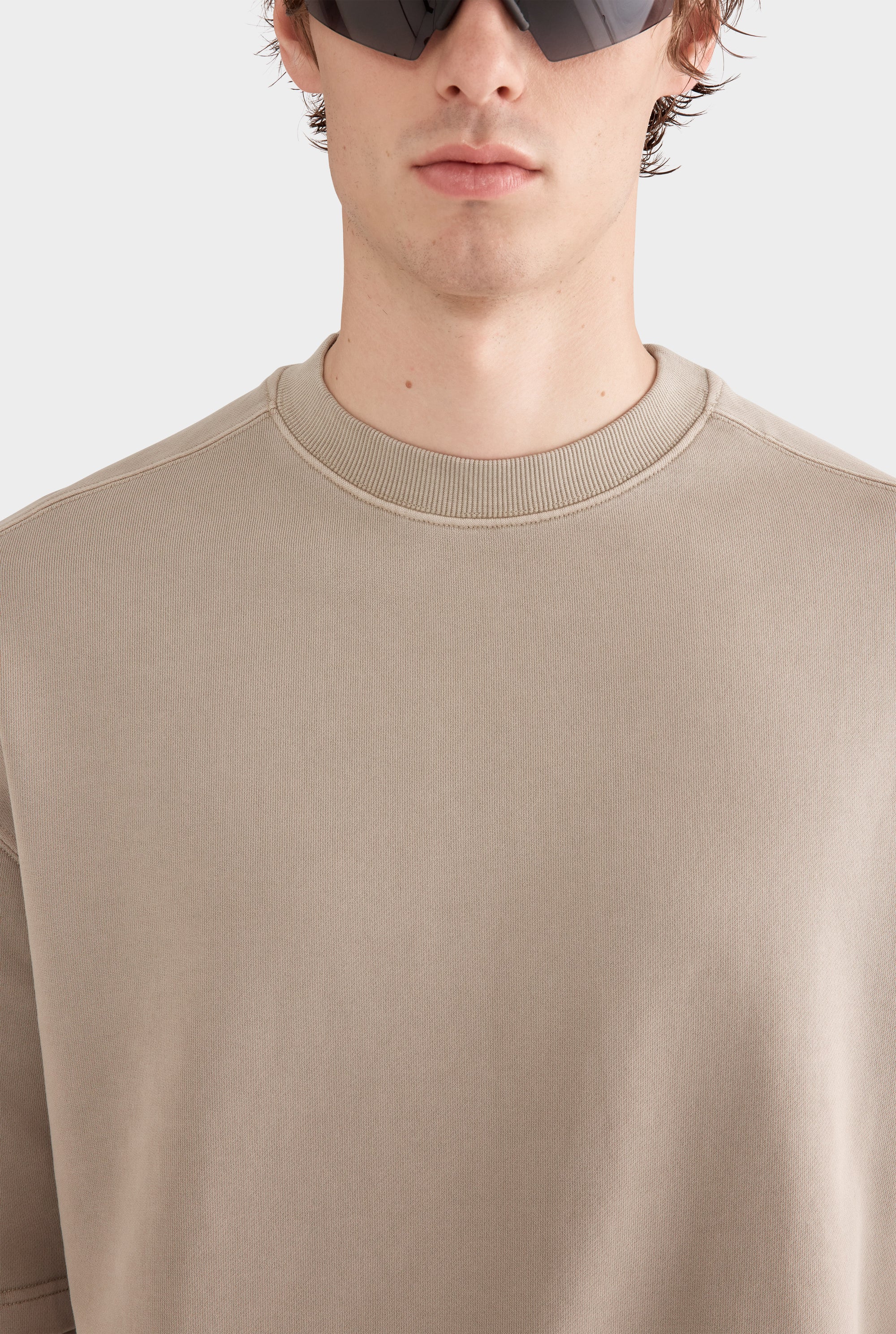 Pigment Dyed Double Sleeve Track Sweater - Walnut