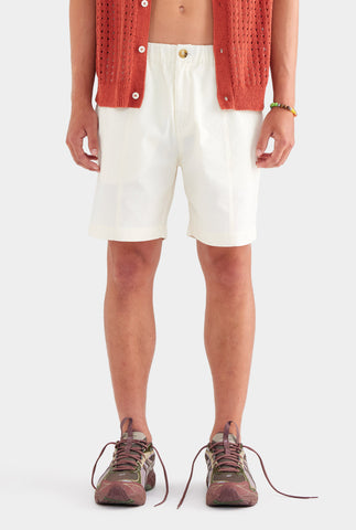 Textured Seam Detail Short - Cream