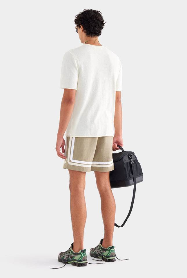 Crochet Border Lounge Short - Latte
