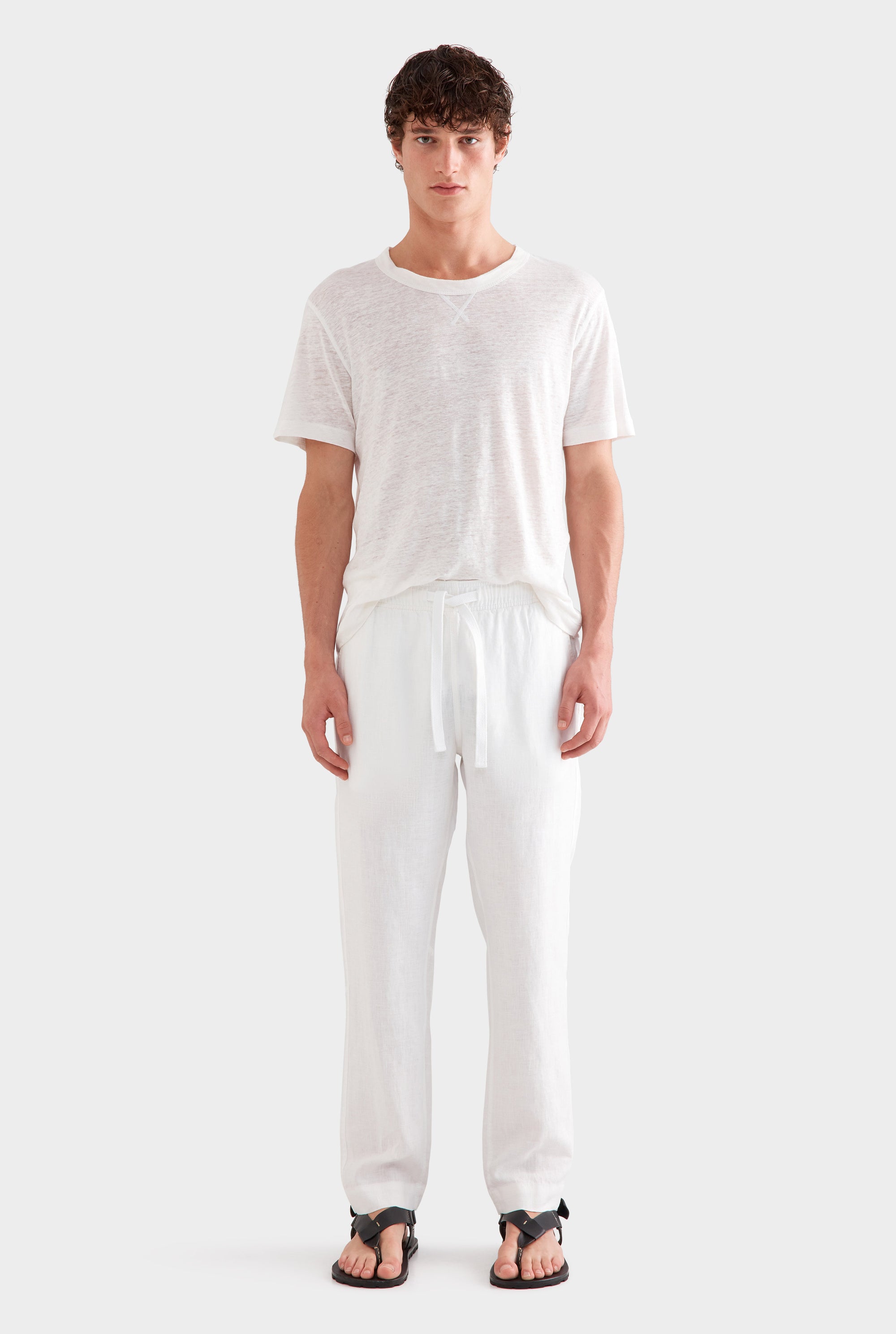 Linen Lounge Pant - White