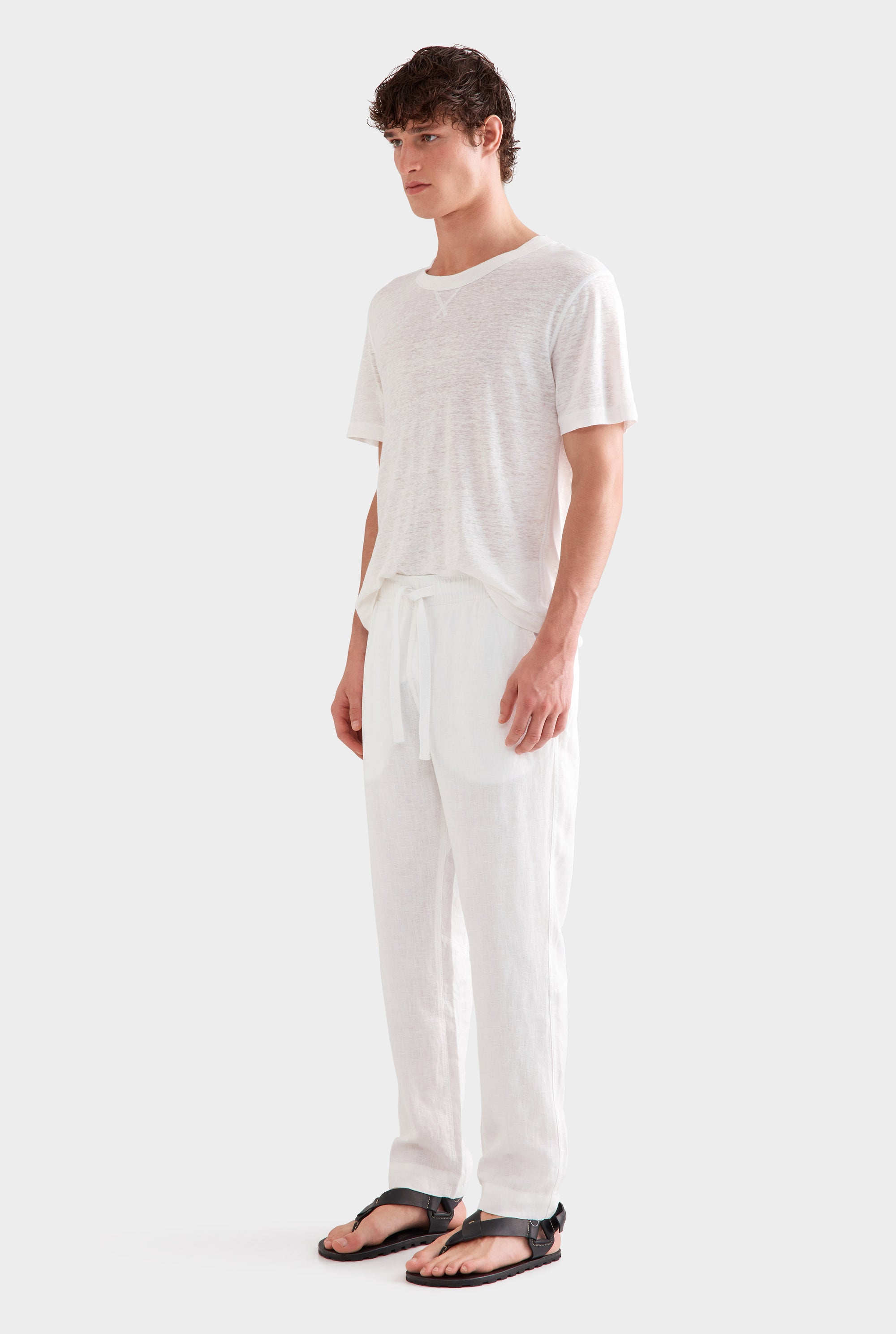 Linen Lounge Pant - White